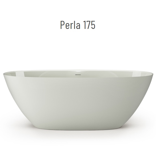 PERLA 175 iseseisev vann 1750x760xh-600mm, CastStone läikivad viimistlused- valge, clay/terrakota, fog/hallikasroheline